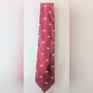 Brooks Brothers Makers Silk Tie Red Blue Dolphin Pattern Made in USA